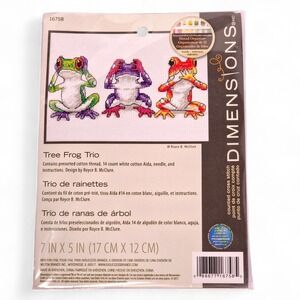 Dimensions Counted Cross Stitch Kit TREE FROG TRIO 16758 Amphibian Animal New